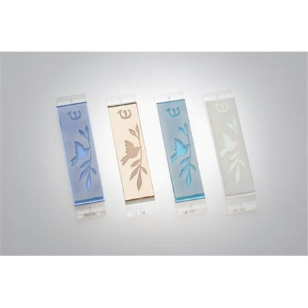 Judaica Kingdom SF-MZ-3042A-4 Handmade Glass & Stained Glass Mezuzahs - Dove of Peace Mezuzah White Iridescent