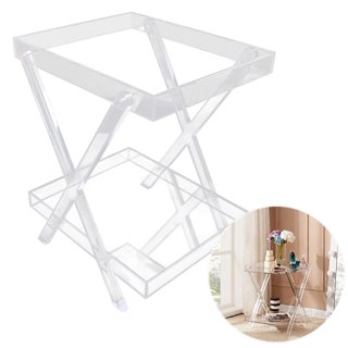 Clear Acrylic Tray Tables in Sets of Two or Four With or Without a