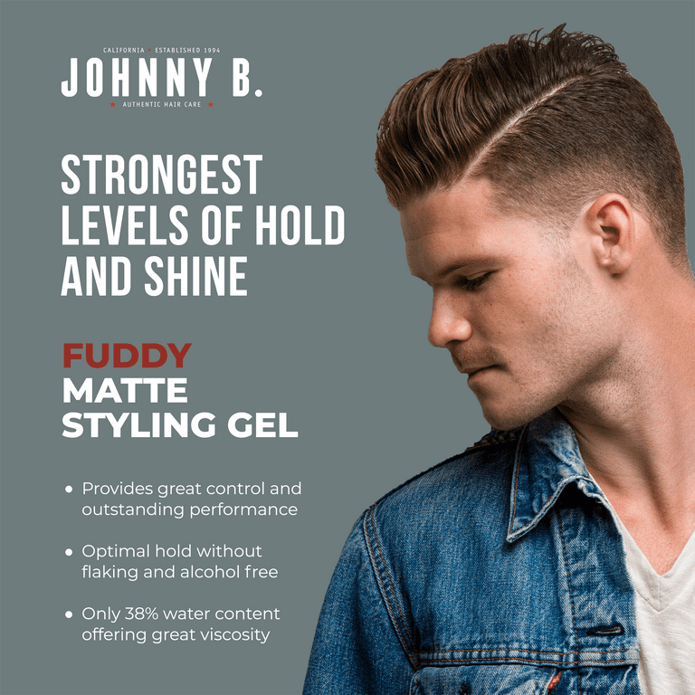 Johnny B Fuddy Strong Professional Matte Hair Styling Gel 3.3 oz.