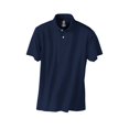 thumbnail image 5 of Hanes Men's Ecosmart Jersey Polo, Short Sleeve Collared Shirt, 50-50 Cotton-Polyester, Navy, M, 5 of 6