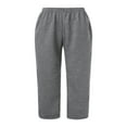 thumbnail image 3 of Men Autumn Casual Sweatpants Solid Color Elastic Middle Waist Loose Joggers Trousers Plus Size, 3 of 6