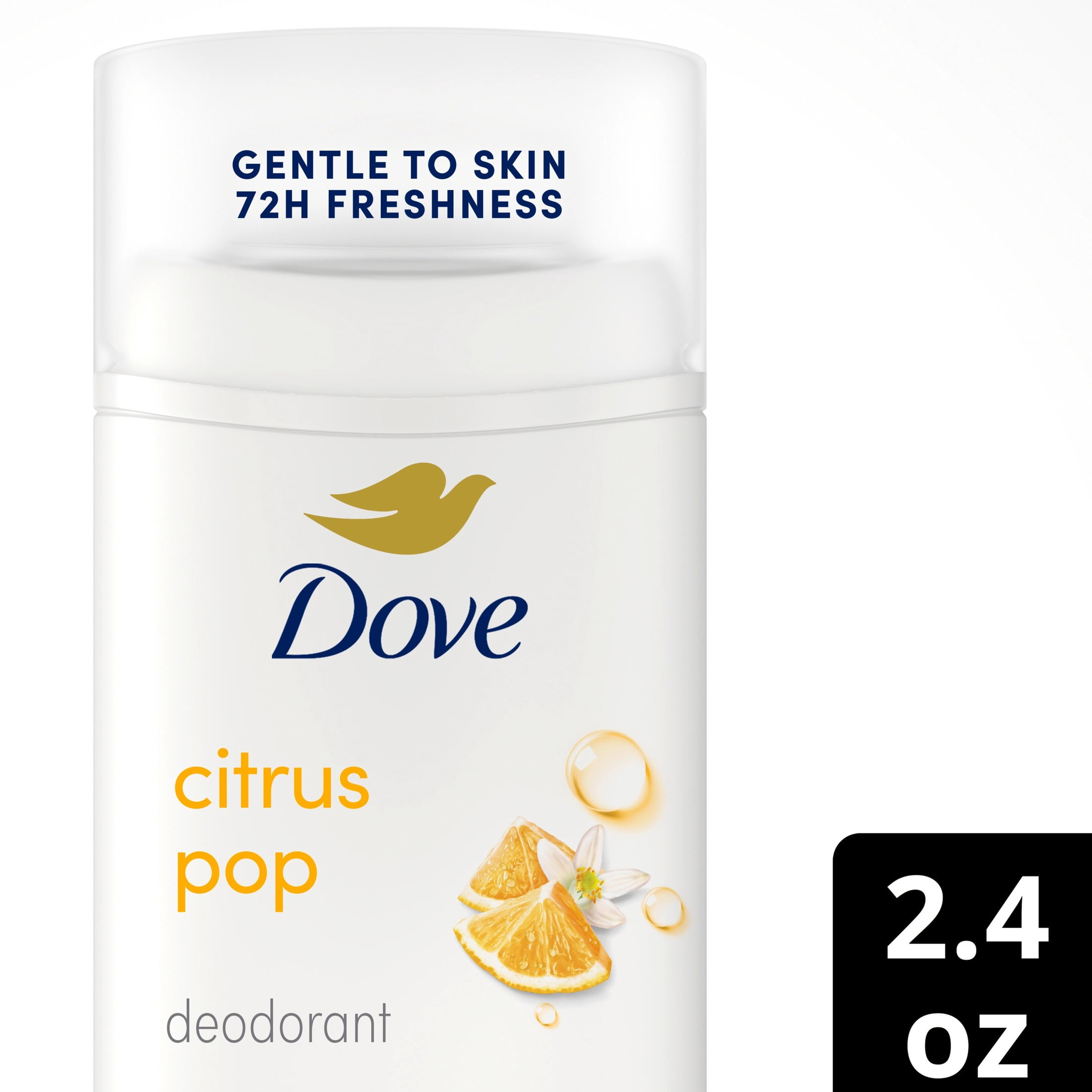 Dove Deodorant Stick For 72 Hour Odor Protection Citrus Pop Aluminum Free, 2.4 oz