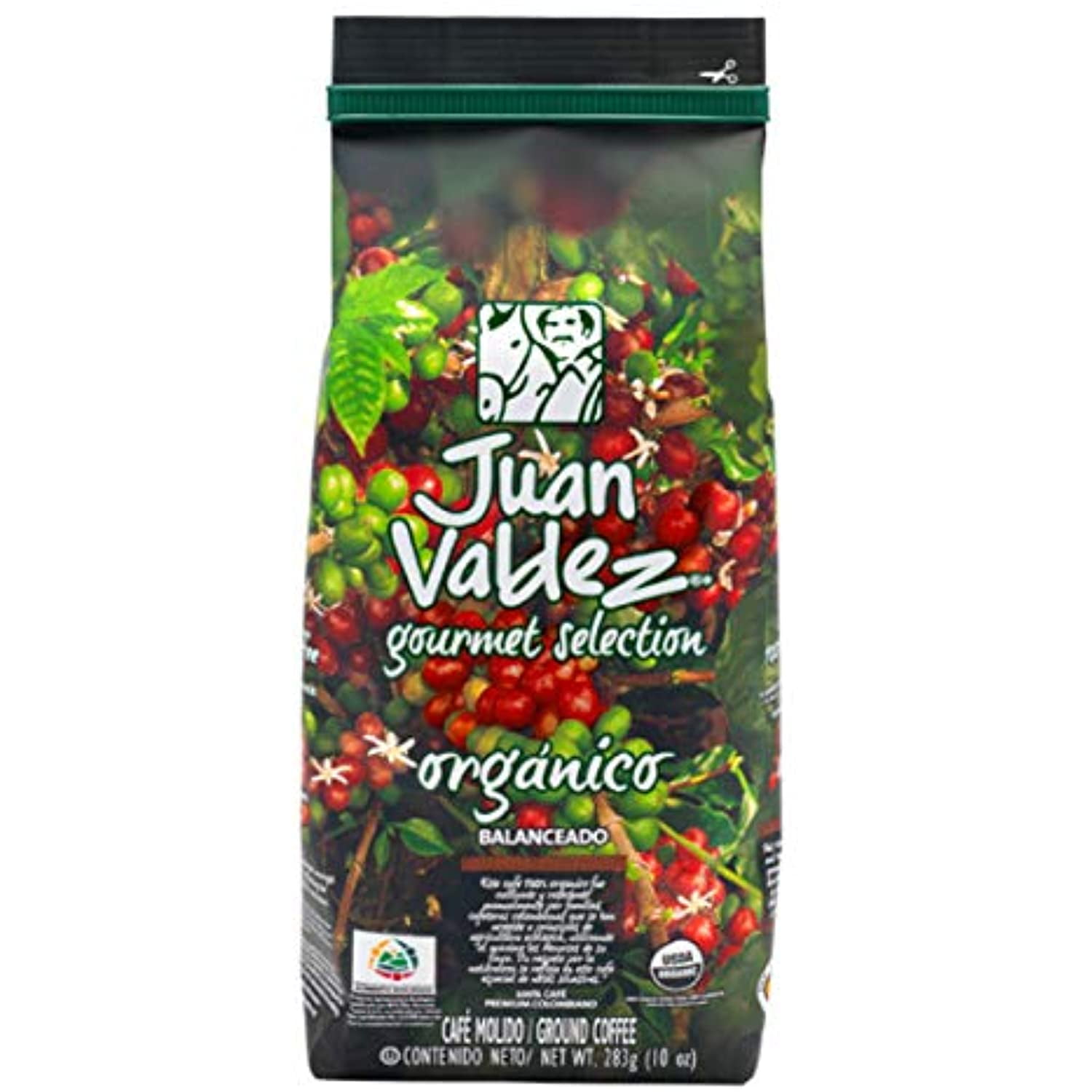 Juan Valdez Coffee Organic Gourmet Medium Roast Ground Colombian Coffee 10Oz/ 283Gr - Café Premium Molido Tostado