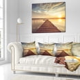 thumbnail image 2 of Designart Sea Pier under Beautiful Cloudscape - Modern Throw Pillow - 18x18, 2 of 4