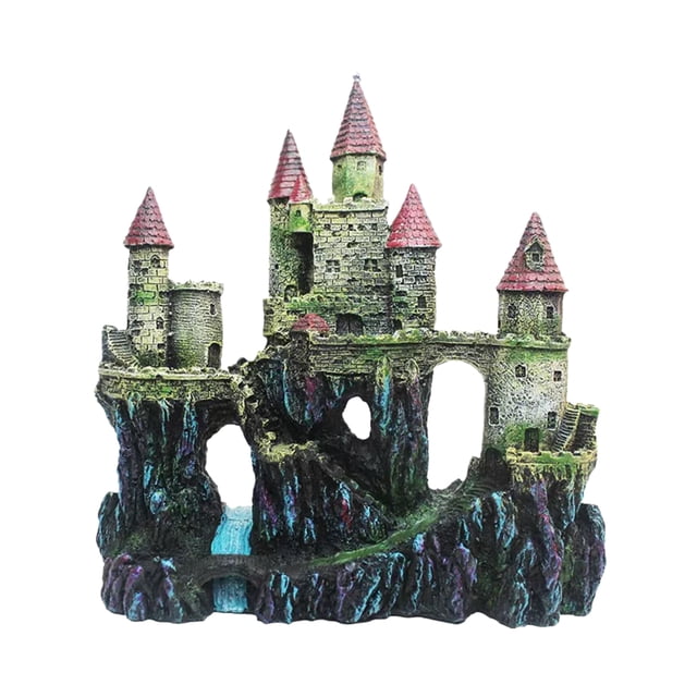 stanreset Eye-catching Aquarium Decor Fish Tank Castle Decoration Safe Non-toxic Doesn’t Pose Hrm To Aquatic RQ.139A