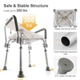 thumbnail image 3 of SIEPUNK Shower Chair for Inside Shower Stall Bathtub, Heavy Duty Shower Seat with Arms and Back for Seniors Elderly Disabled, Non-Slip Height Adjustable, Supports up to 300 lbs, 3 of 9