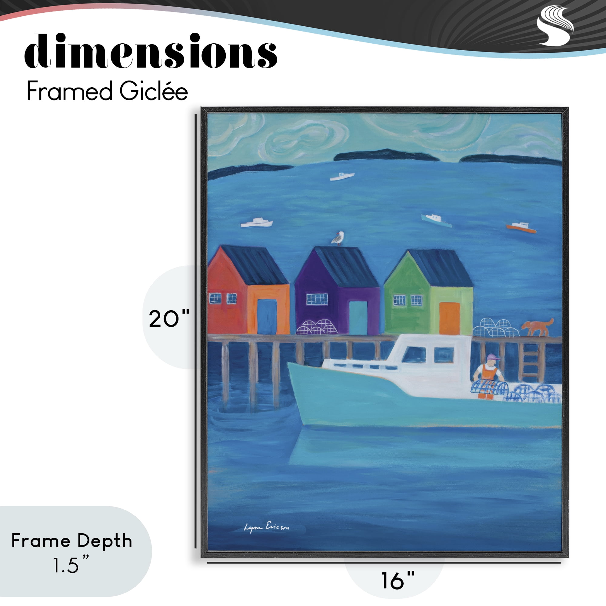 Stupell Industries Out Hauling Traps Black Framed Giclee Art, design by Lynn Ericson Fine Art