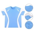 thumbnail image 3 of SCSAlgin Men's Short Sleeve Round Neck Basketball Training Sport T-Shirt Color Block Running Fitness Top, 3 of 7