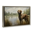 thumbnail image 4 of Stupell Industries Retriever Dog & Pond Landscape Painting Brown Floater Framed Canvas Art Print Wall Art, 25 x 17, 4 of 10