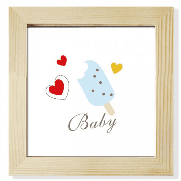 Heart Blue Popsicle Sweet Ice Square Picture Frame Wall Tabletop Display