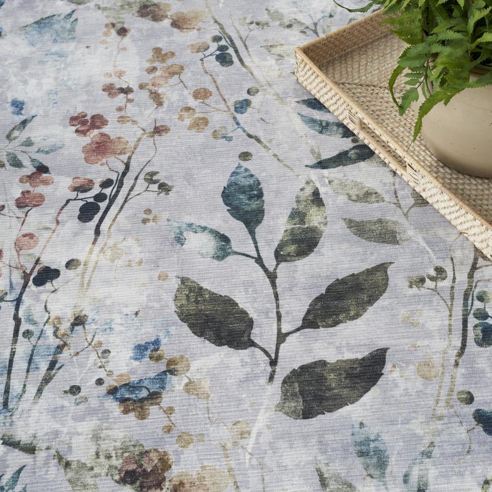 Nourison Nourison Washables Floral Grey Multicolor 5'2" x 7' Area Rug (5x7)