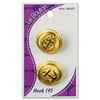 Le Bouton 7/8" Gold Anchor Shank Button, 2 Count