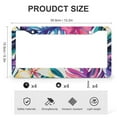 thumbnail image 3 of License Plate Frame Hawaiian Tropical Leaves And Flowers License Plate Cover Frame 2 PCS Flowers in The Palm Trees Banana Leaves Metal License Plate Cover for Women Men US Vehicles 15.9*30.9CM, 3 of 6