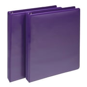 Samsill Earth's Choice Durable 1" Round Ring View Binders, Purple, 2 Pack