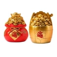 thumbnail image 1 of 2 Uds año Nuevo Novedad Resina Alcancía Forma de Bolsa Figurita Adorno de Oficina, 1 of 8