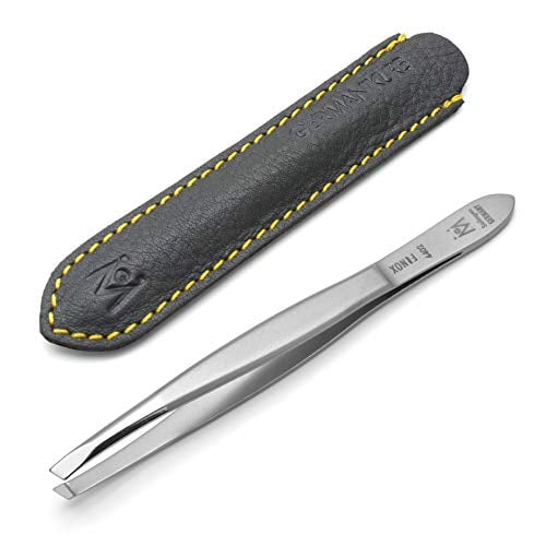 4402 Slanted Tweezers in Leather FINOX Surgical Stainless Steel Slant