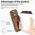 thumbnail image 5 of SaniMore for iPhone 14 Pro Max (6.7" 2022) Wallet Case,Back Flip Cash Pocket 360° Rotating Metal Holder Kickstand PU Leather Shockproof TPU Card Slots Magnetic Car Mount Wear-resistant Shell, Brown, 5 of 14