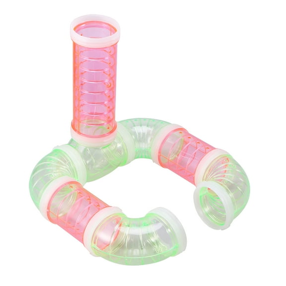 Gymnture Animal Cage Tube Small Animal Cage Tube Hamster Toy Pipe Acrylic Transparent Tube Hamster Toys(Color Randomization)