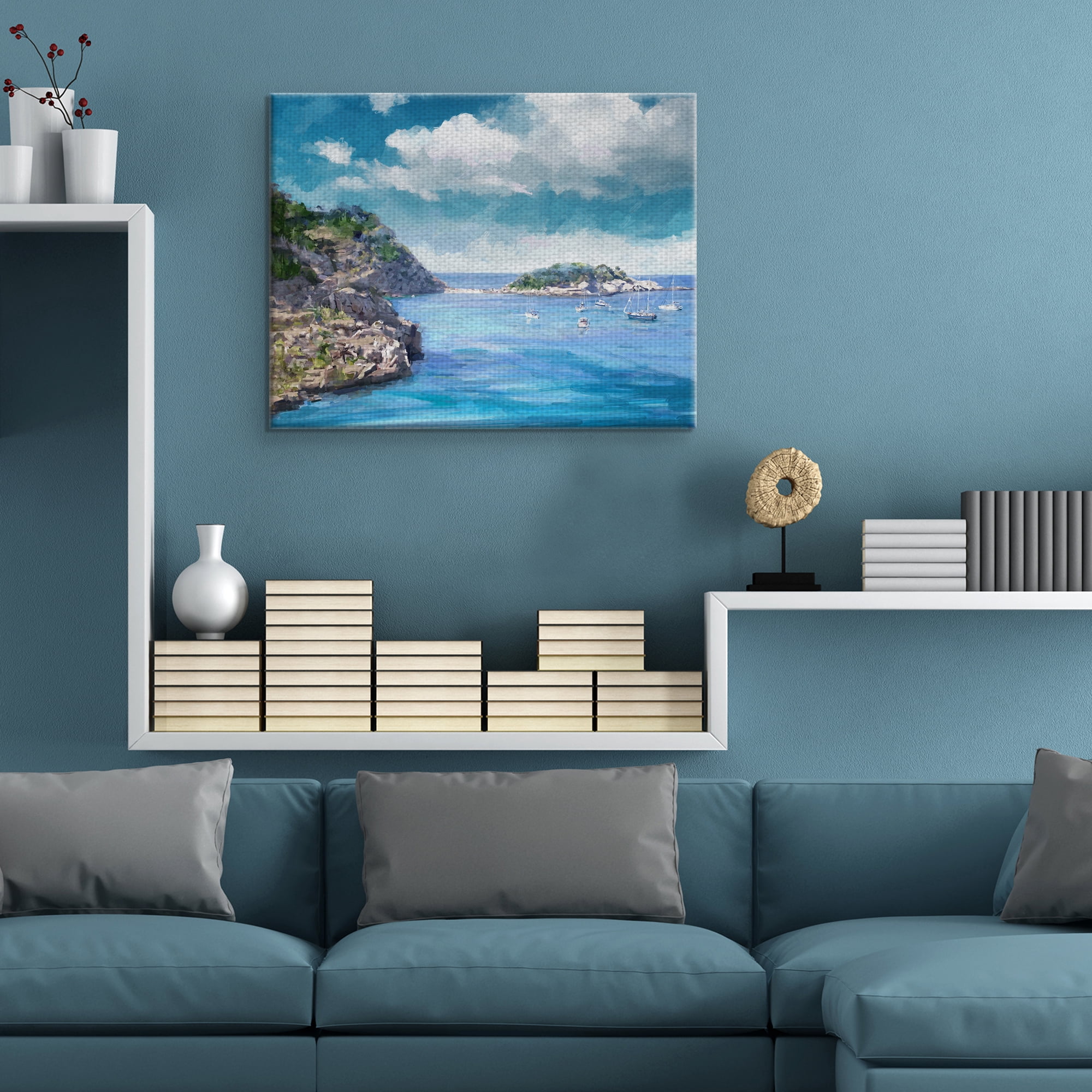 Harbor Blues by Studio Arts Canvas Art Print