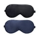 thumbnail image 1 of Antifaz de seda para dormir, 2 antifaz de seda pura 100% natural real con correa ajustable, antifaz para dormir, protección del sueño de los ojos para viajes de yoga (negro, azul oscuro), 1 of 6