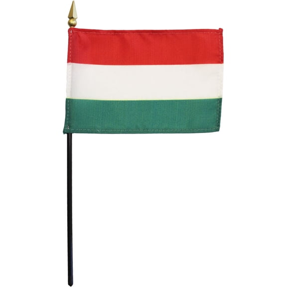 Hungary - 4"X6" Stick Flag