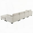 thumbnail image 2 of Modern Minimalist Chenille 130" Sectional Sofa with Folding Table and Storage, 2 of 20
