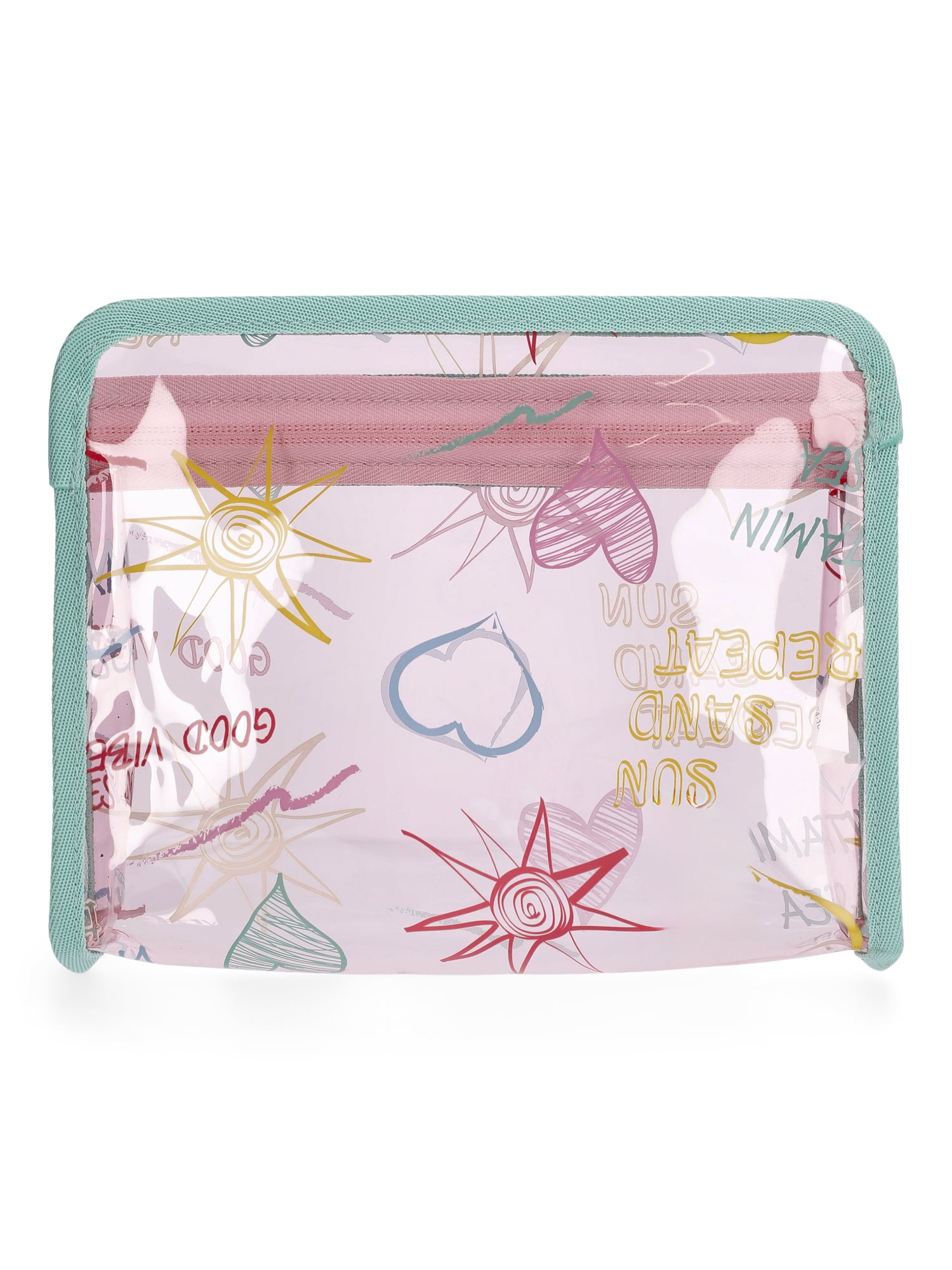 No Boundaries Women's Beach Pouch,  Clear Multicolor