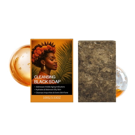potrochi Beauty and Personal Care for Women Black Soap Black Soap Bar Moroccan Black Soap Hydrates Dry For All Types Supports A More Even-Looking Tone For Face Body Wash 100g black
