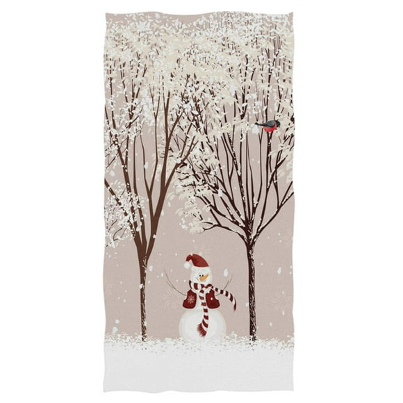 Toallas De Mano De Invierno Con Diseño De Muñeco De Nieve, Árbol De Pájaros, Nieve, 16.0 X 30.0 In, Toalla De Baño, Navidad, Pequeña Toalla De Baño Para Cara De Mano, Gimnasio Y Spa, Decoración De Bañ