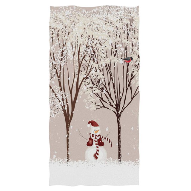 Toallas De Mano De Invierno Con Diseño De Muñeco De Nieve, Árbol De Pájaros, Nieve, 16.0 X 30.0 In, Toalla De Baño, Navidad, Pequeña Toalla De Baño Para Cara De Mano, Gimnasio Y Spa, Decoración De Bañ