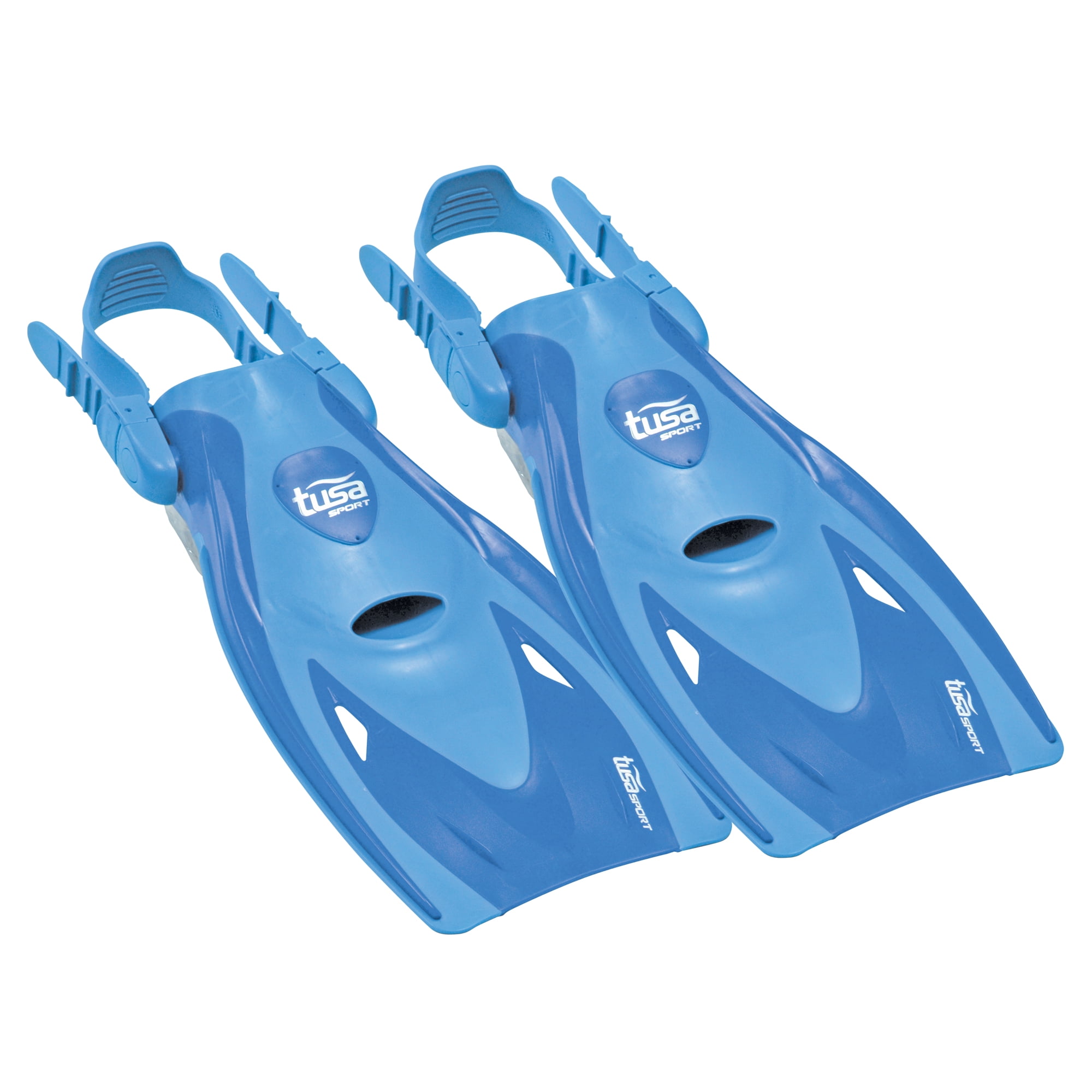 Tusa Full Foot Snorkel SPLIT FINS Flippers Lightweight High Performance BLUE 