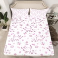 thumbnail image 2 of Feelyou Child Kawaii Dog Twin Sheet Sets, Flower Floral Plant Twin Fitted Sheet, Cartoon Dalmatian Animal Flat Sheet, Microfiber Bedroom Decor, 3-Piece, 2 of 7