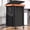 Black, variant on 150L (40 Gal) Large Fashion Laundry Basket with Wheels, Leather Patchwork Rolling Hamper Carts, Sturdy Metal Frame, Removable Washable Bag, Tall Clothes Sorter for Bedroom, Laundry Room, Dorm - Black