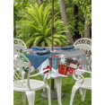 thumbnail image 2 of Outdoor Tablecloth with Umbrella Hole and Zipper, Grey Snowman Christmas Round Table Cloth 60 Inch Waterproof Tablecloth, Gifts Xmas Tree Winter Snowflake Picnic Table Cover for Patio Camping, 2 of 7