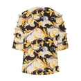 thumbnail image 5 of Sexy mujer Casual impreso media manga Halter collar Clod hombro pulóver blusa camiseta Tops Fridja bn1713, 5 of 5