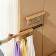 thumbnail image 5 of Pull Out Sliding Hanger Organizer - Space Saving Wardrobe Hook System for Closet Organization, Easy Install Sliding Rod for Ties, Belts, Scarves and Accessories Storage (Wood & Metal), 5 of 5