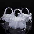 thumbnail image 2 of Portable Mini Wedding Flower Baskets With Bow Flower Girl Basket With Handle For Romantic Wedding Party, 2 of 9