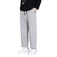 thumbnail image 2 of Sweatpants for Men Cotton with Pockets Lightweight Joggers Casual Loose Fit Soft Fleece Pants for Everyday , #02 Light Gray L, 2 of 5