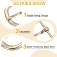 thumbnail image 3 of Uxcell Single Prong Belt Buckle, Metal Center Bar Oval Replacement Buckle for Belt Purse Making Leather Hardware Silver/Light Gold 1 Inch, 3 of 6