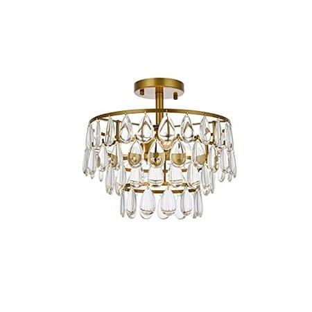 Elegant Lighting Mila 14 inch Flush Mount in Brass