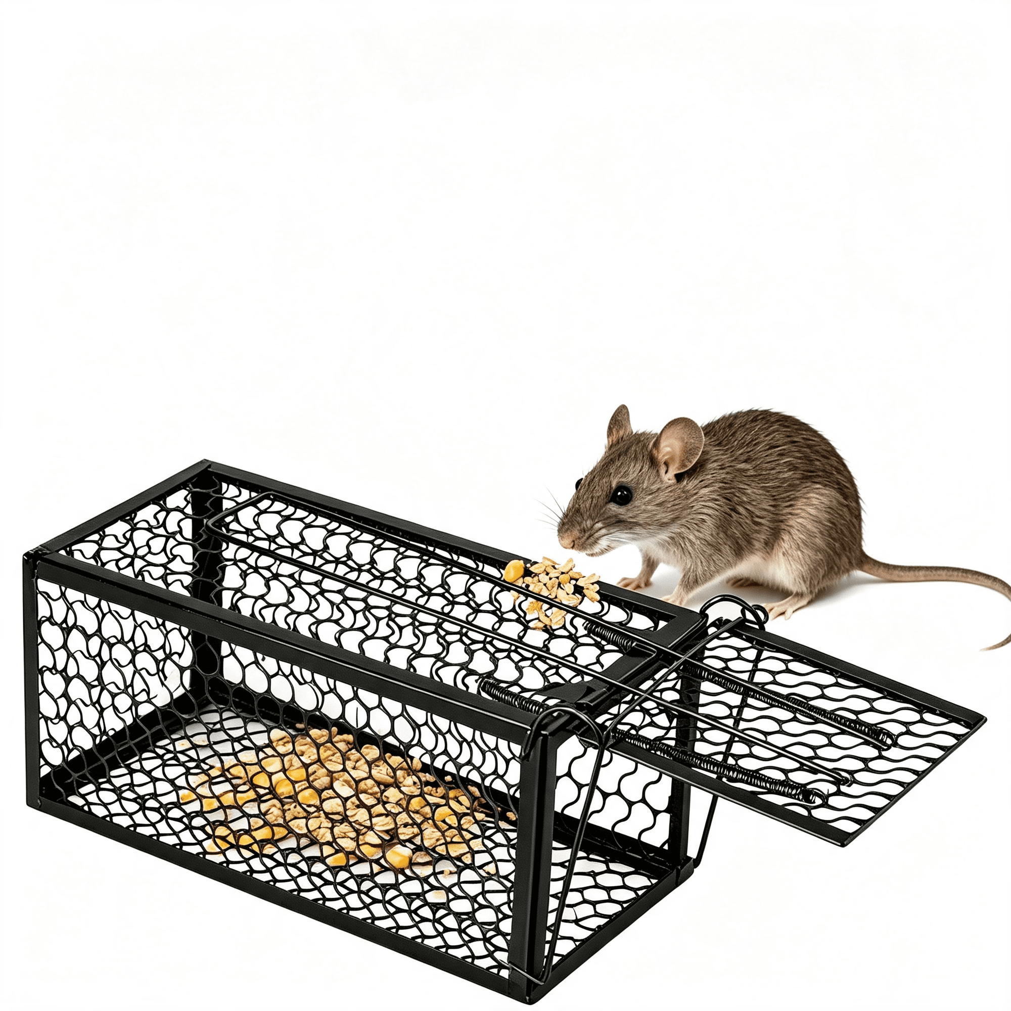 Humane Live Mouse Trap Cage Squirrel Rat Rodent Trap Easy Catch and Release Small Animal Cage for Mice Voles Hamsters Indoor Outdoor Garden Garage 9.1 Inch