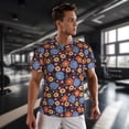 thumbnail image 3 of Wukai Leaves Flower Print Men's Short-Sleeved Mesh T-Shirt,Quick-Dry Short Sleeve Workout T-Shirt-5X-Large, 3 of 8