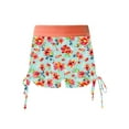thumbnail image 3 of YEAHDOR Girls Floral Print Swim Shorts Side Drawstring Quickly-dry Shorts Pool Swimming Tankini Bottoms Orange 12, 3 of 5