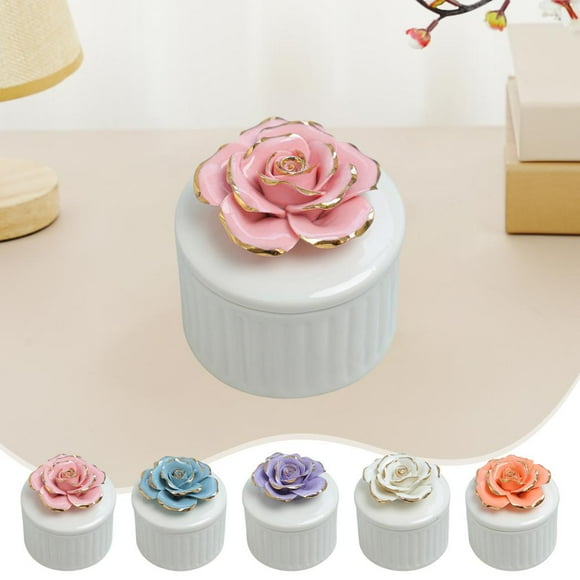 Feltree Hand-Painted Ceramic Jewelry Organizer Box - Multifunctional Home Decor for Wedding, Birthday Gift, and Storage Jar with Sea Theme Design