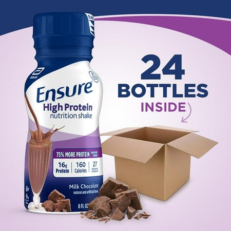 Ensure High Protein Nutrition Shake, Milk Chocolate, 8 fl oz, 24 Count