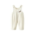 thumbnail image 2 of ATOGUTA Toddler Girl Overalls Size 2T-8 Denim Bib Jumpsuit Girls Baggy Jeans Overalls with Side Pockets White, 2 of 5