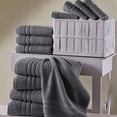 thumbnail image 3 of Hawmam Linen Grey Bath Towels 4-Pack - 100% Turkish Cotton, 27' x 54', Soft, Plush, Quickdry, High Absorbent, Low Lint - Towels for Bathroom, College Dorm Essentials, Spa, Gym, Airbnb - 4 Piece Set, 3 of 7