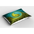 thumbnail image 2 of Ambesonne Ying Yang Pillow Sham 2 Pack, Eastern Circle Ethnic Art, 26"x20", Khaki Teal, 2 of 3