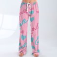 thumbnail image 6 of Women's Drawstring Valentine's Day Printed Casual Pants, Elastic Waist Lounge Pants for Women, Holiday Themed Sleepwear Pajama Pants, Comfortable Fit,Multicolor,L, 6 of 7