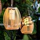 thumbnail image 5 of Luces solares para exteriores, farol solar de ratán con llama parpadeante para exteriores, IP44, impermeables, para jardín, decoración paisajística para mesa, patio, jardín, camino, porche., 5 of 6